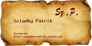 Szladky Patrik névjegykártya