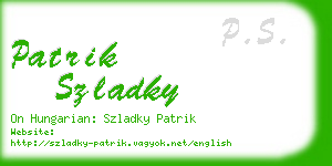 patrik szladky business card